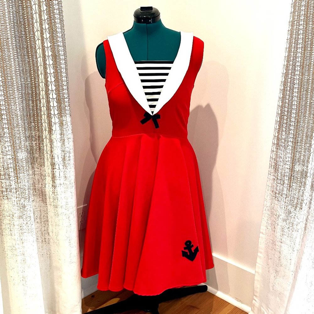 TicciRockabilly Angelina Red Sailor Dress